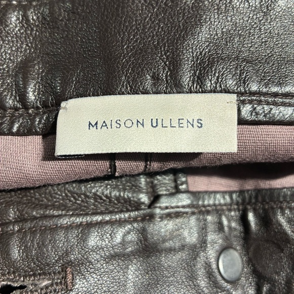 Maison Ullens Leather Leggings Brown - Picture 4 of 6